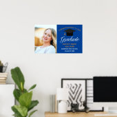 Blue Gold Graduate Foto 2023 Graduation Party Poster (Heimbüro)