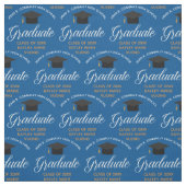 Blue Gold Graduate Personalisierter Abschluss Stoff (Muster)