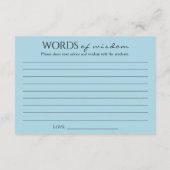 Blue Gold Graduate Words of Wisdom Abschluss Begleitkarte (Rückseite)