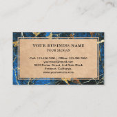 Blue Gold Granite Splashback Küche Countertop Visitenkarte (Rückseite)