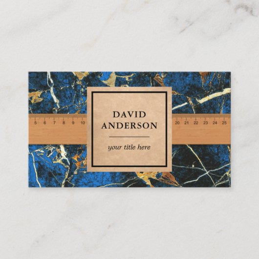 Blue Gold Granite Splashback Küche Countertop Visitenkarte (Vorderseite)