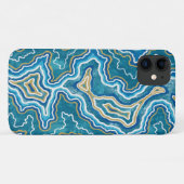 Blue Gold Graphic Agate Case-Mate iPhone Hülle (Rückseite (Horizontal))