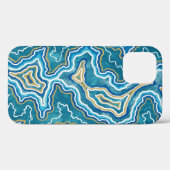 Blue Gold Graphic Agate Case-Mate iPhone Hülle (Rückseite (Horizontal))