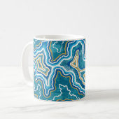 Blue Gold Graphic Agate Kaffeetasse (Vorderseite Links)