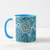 Blue Gold Graphic Agate Tasse (Links)