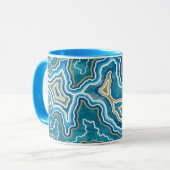 Blue Gold Graphic Agate Tasse (Vorderseite Links)