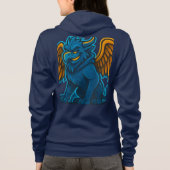 Blue & Gold Griffin Mascot Art Hoodie (Rückseite)
