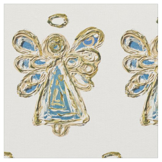 Blue Gold Guardian Angel Kunststoffe Stoff (Nahaufnahme)