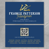 Blue Gold Handyman Repair & Maintenance QR Code Visitenkarte