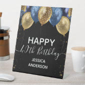 Blue Gold Happy Birthday Sockelschild (In Situ)