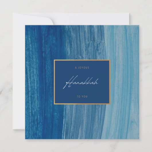 Blue & Gold Happy Hanukkah (Vorderseite)