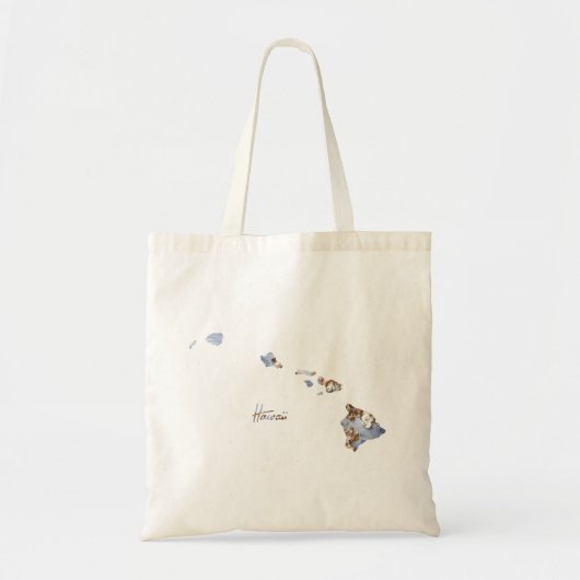 Blue & Gold Hawaii Staat Map Tragetasche (Vorne)