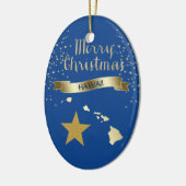 Blue Gold Hawaii Star Keramik Ornament (Links)