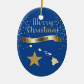 Blue Gold Hawaii Star Keramik Ornament (Vorne)