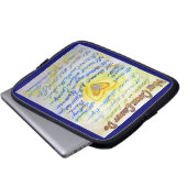 Blue & Gold Heart Computer Sleeve Electronics (Vorne Knopf)