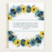 Blue Gold Herbstkranz Christliche Schrift Planer (Vorderseite)