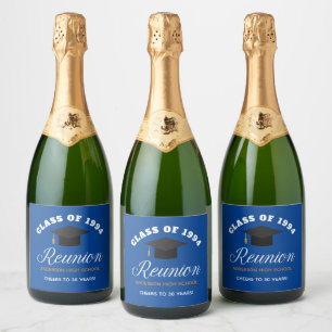 Blue Gold High School Wiedersehen Personalisiert P Schaumweinetikett