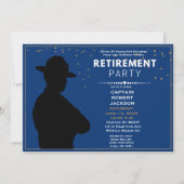 Blue Gold Highway Patrol Retirement Party Invita Einladung (Vorderseite)