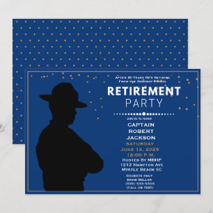 Blue Gold Highway Patrol Retirement Party Invita Einladung