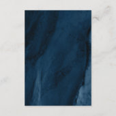 Blue & Gold Hochzeitsempfangskarte Begleitkarte (Rückseite)