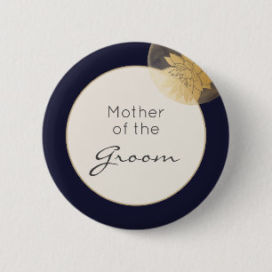 Blue Gold Hochzeitsmütter der Erde Button
