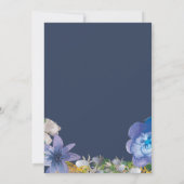 Blue Gold Hydrangeas Floral Baby Dusche Einladung (Rückseite)