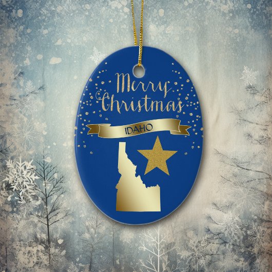 Blue Gold Idaho Star Keramikornament