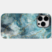 Blue Gold Illustriert Marble Case-Mate iPhone Hülle (Rückseite (Horizontal))