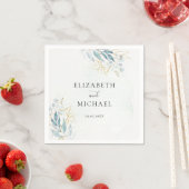 Blue Gold( Imitat) Watercolour Wedding Collection Serviette (Beispiel)