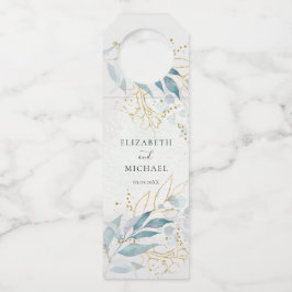 Blue Gold (Imitate) Hochzeitskollektion für Wasser Flaschenanhänger