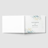 Blue Gold (Imitate) White Wedding Collection Gästebuch (Voll)