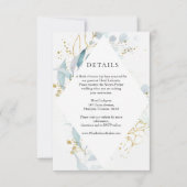 Blue Gold( Imitate ) White Wedding Collection RSVP Karte (Vorderseite)