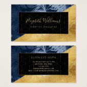 Blue Gold Interior Designer Business Cards (Vorne & Hinten)