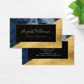 Blue Gold Interior Designer Business Cards (Schreibtisch)