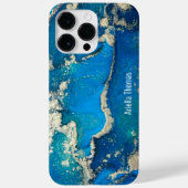 Blue Gold iPhone 14 Pro Max Fall Case-Mate iPhone Hülle (Rückseite)