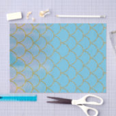 Blue & Gold Iridescent Shimmer Mermaid Party Seidenpapier (Handwerk)