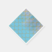 Blue & Gold Iridescent Shimmer Mermaid Party Serviette (Ecke)