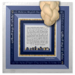 Blue Gold Jerusalem ASHKENAZ Challah Dough Cover Serviette<br><div class="desc">ASHKENAZ Version der Bracha auf unseren beliebten Jerusalem Shades of Blue & (simuliert) Gold Gerahmt Challah Teig Cover. Challah Teig Cover enthält den Volltext der aschkenazischen Version des beim Trennen von Challah rezitierten Segen und den Volltext des Yehi Ratzon, der oft gesagt wird, wenn dieser Mitzvah darstellend wird. Wie bequem...</div>