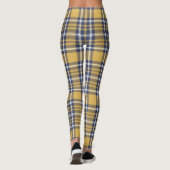 Blue & Gold Karierte Yoga-Leggings Leggings (Rückseite)