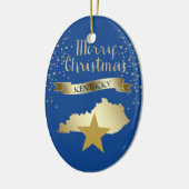 Blue Gold Kentucky Star Keramik Ornament (Links)