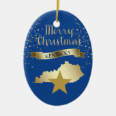 Blue Gold Kentucky Star Keramik Ornament (Vorne)