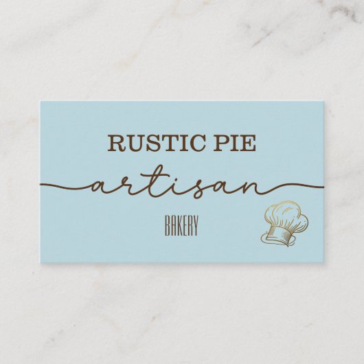 Blue Gold Koch Hat Bakery Visitenkarte (Vorderseite)