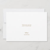 Blue Gold Kreuz Custom Modern Baby Boy Taufe Dankeskarte (Rückseite)