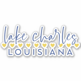 Blue & Gold Lake Charles, Louisiana Vinyl Sticker
