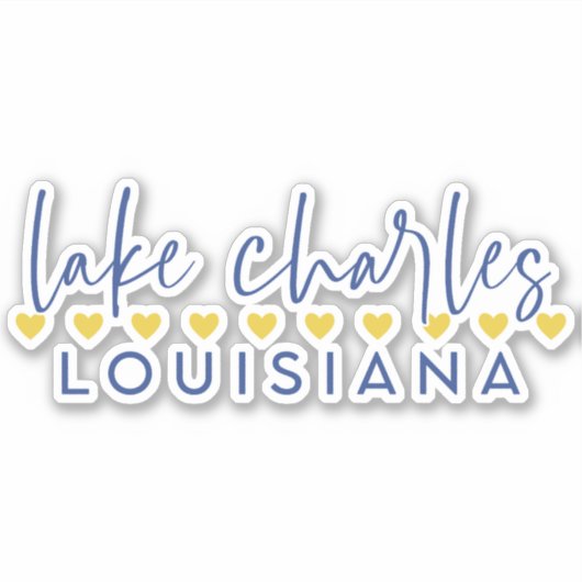 Blue & Gold Lake Charles, Louisiana Vinyl Sticker (Vorderseite)