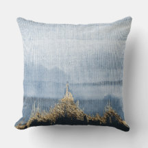 Blue Gold Landschaft Stoff Textur Pillow