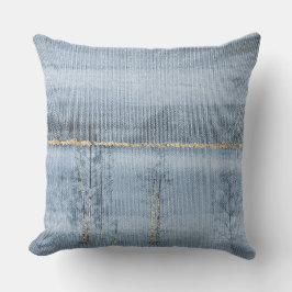 Blue Gold Landschaft Stoff Textur Pillow Kissen