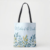 Blue Gold Leaf Mutter von Bride Wedding Geschenk Tasche (Vorderseite)