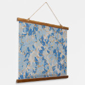 Blue Gold Leaf Wandteppich Mit Holzrahmen (Gewinkelt)