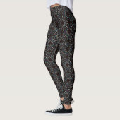 Blue Gold Lilac Glow Mandala Muster Leggings (Links)